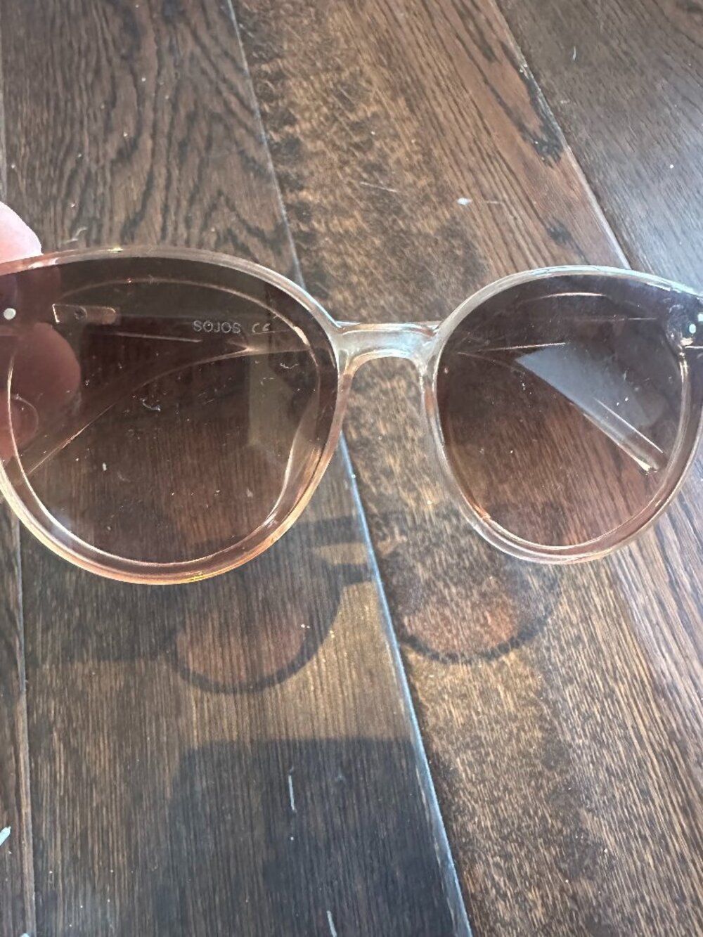 SOJOS Round Gradient Sunglasses Translucent Beige Frame - Picture 1 of 3